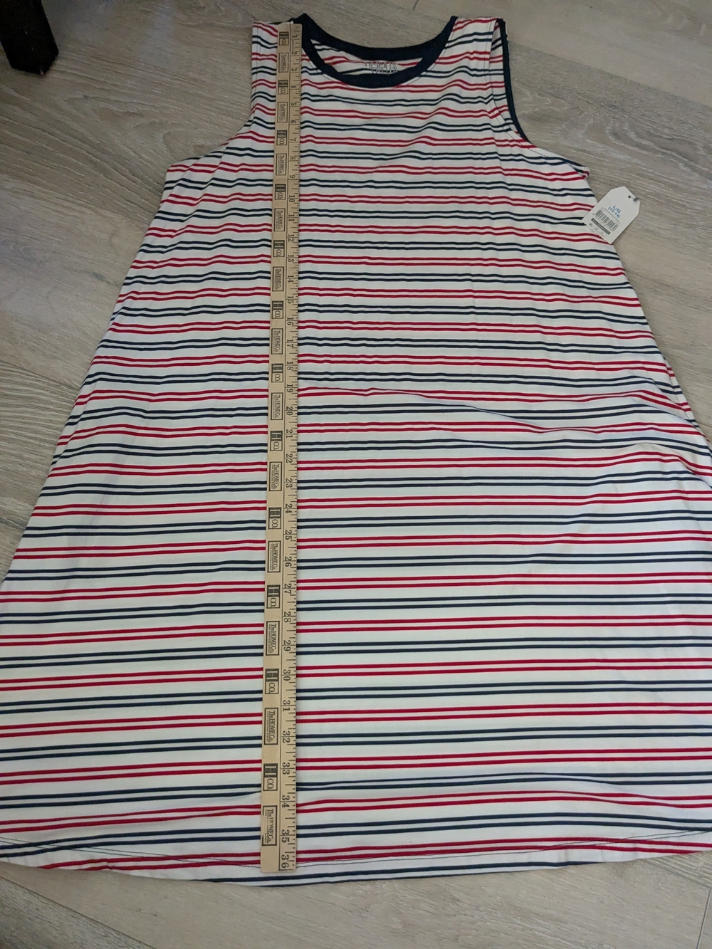Nautical USA 4th Of July Red White Blue Striped Dress With Pockets